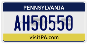 AH50550  license plate in PA