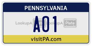 AO1 license plate in Pennsylvania