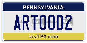 ART00D2  license plate in PA