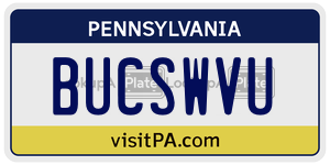 BUCSWVU  license plate in PA