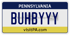 BUHBYYY license plate in Pennsylvania