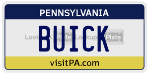 BUICK license plate in Pennsylvania