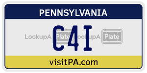 C4I license plate in Pennsylvania