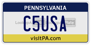 C5USA  license plate in PA