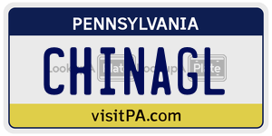 CHINAGL  license plate in PA