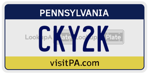 CKY2K license plate in Pennsylvania
