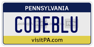 CODEBLU  license plate in PA