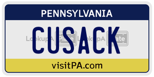 CUSACK  license plate in PA