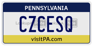 CZCESQ  license plate in PA