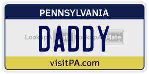 DADDY license plate in Pennsylvania
