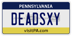 DEADSXY  license plate in PA