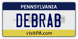 DEBRAB license plate in Pennsylvania