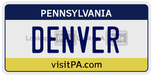 DENVER license plate in Pennsylvania