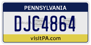 DJC4864  license plate in PA