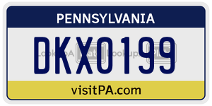 DKX0199 license plate in Pennsylvania