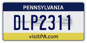 DLP2311 license plate in Pennsylvania