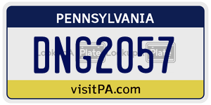 DNG2057  license plate in PA