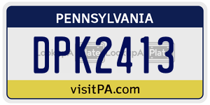 DPK2413 license plate in Pennsylvania