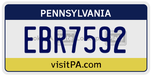 EBR7592  license plate in PA