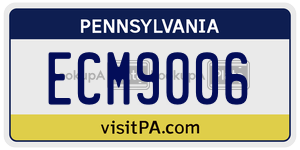 ECM9006 license plate in Pennsylvania
