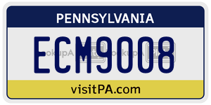 ECM9008  license plate in PA