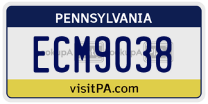 ECM9038  license plate in PA