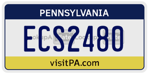 ECS2480  license plate in PA