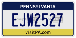 EJW2527  license plate in PA