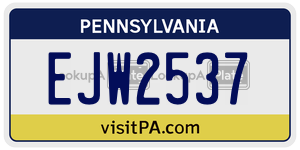 EJW2537  license plate in PA