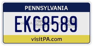 EKC8589 license plate in Pennsylvania