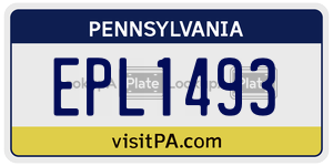 EPL1493  license plate in PA