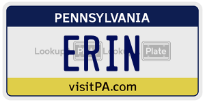 ERIN  license plate in PA