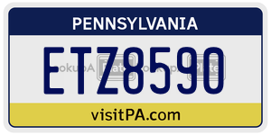 ETZ8590 license plate in Pennsylvania