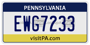 EWG7233  license plate in PA