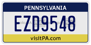 EZD9548  license plate in PA
