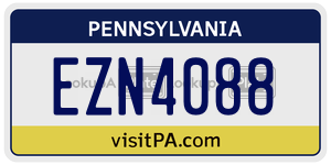 EZN4088  license plate in PA