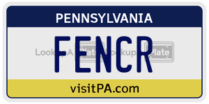 FENCR license plate in Pennsylvania