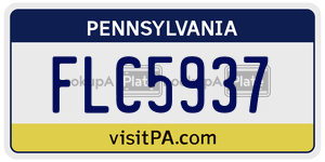 FLC5937 license plate in Pennsylvania