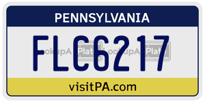 FLC6217 license plate in Pennsylvania