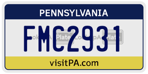 FMC2931  license plate in PA