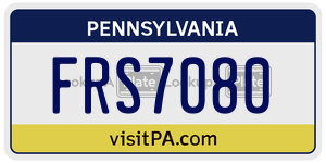 FRS7080 license plate in Pennsylvania
