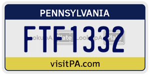 FTF1332  license plate in PA
