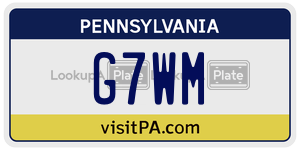 G7WM license plate in Pennsylvania
