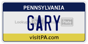 GARY  license plate in PA