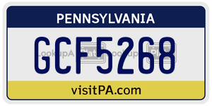 GCF5268  license plate in PA