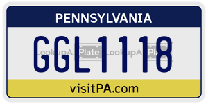GGL1118 license plate in Pennsylvania