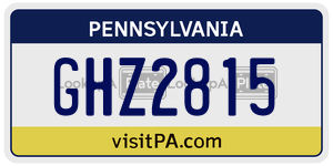 GHZ2815  license plate in PA