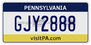 GJY2888 license plate in Pennsylvania