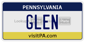 GLEN  license plate in PA