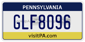 GLF8096  license plate in PA